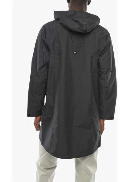 Geci Parka Nike Solid Color Parka With Hood And Hidden Closure Black Barbati (BM 10004279) 2