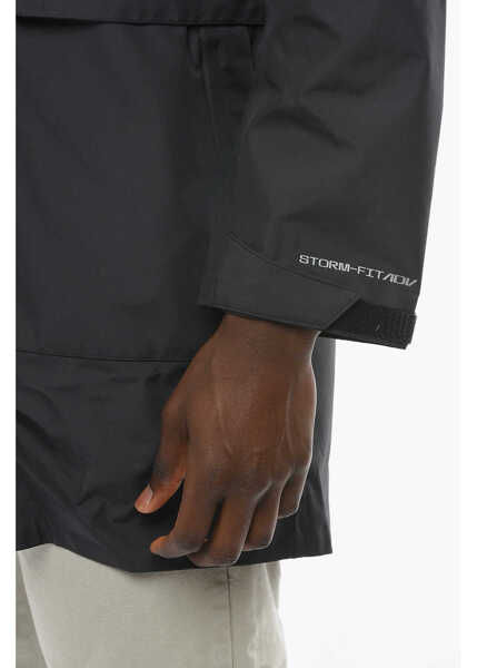 Geci Parka Nike Solid Color Parka With Hood And Hidden Closure Black Barbati (BM 10004279) 3