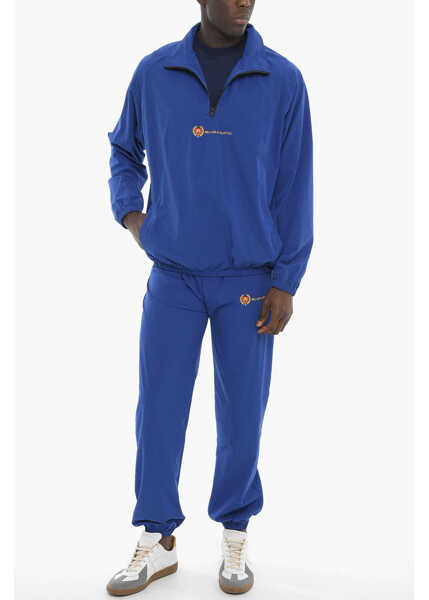 Jachete Bel-Air Athletics Nylon Windbreaker Jacket With Embroidered Logo Blue Barbati (BM 10004708) 4