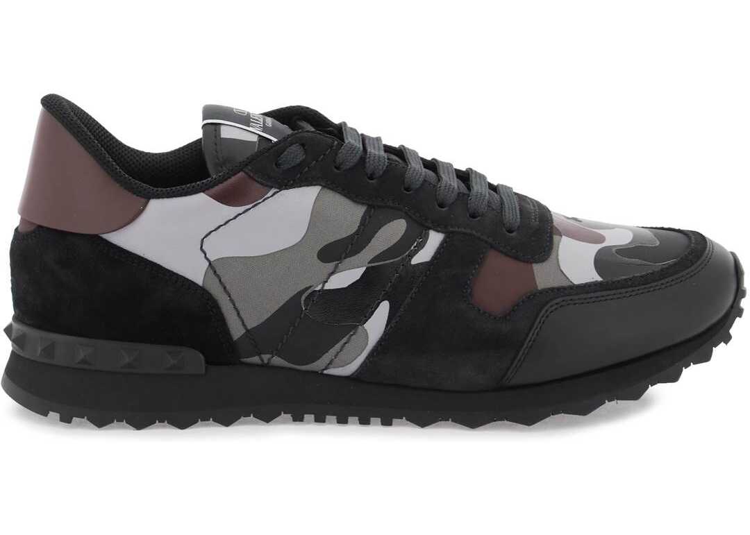 Valentino Garavani Camouflage Rockrunner Sneakers STONE P GREY RUBIN NERO GRIG NE NE RUB N