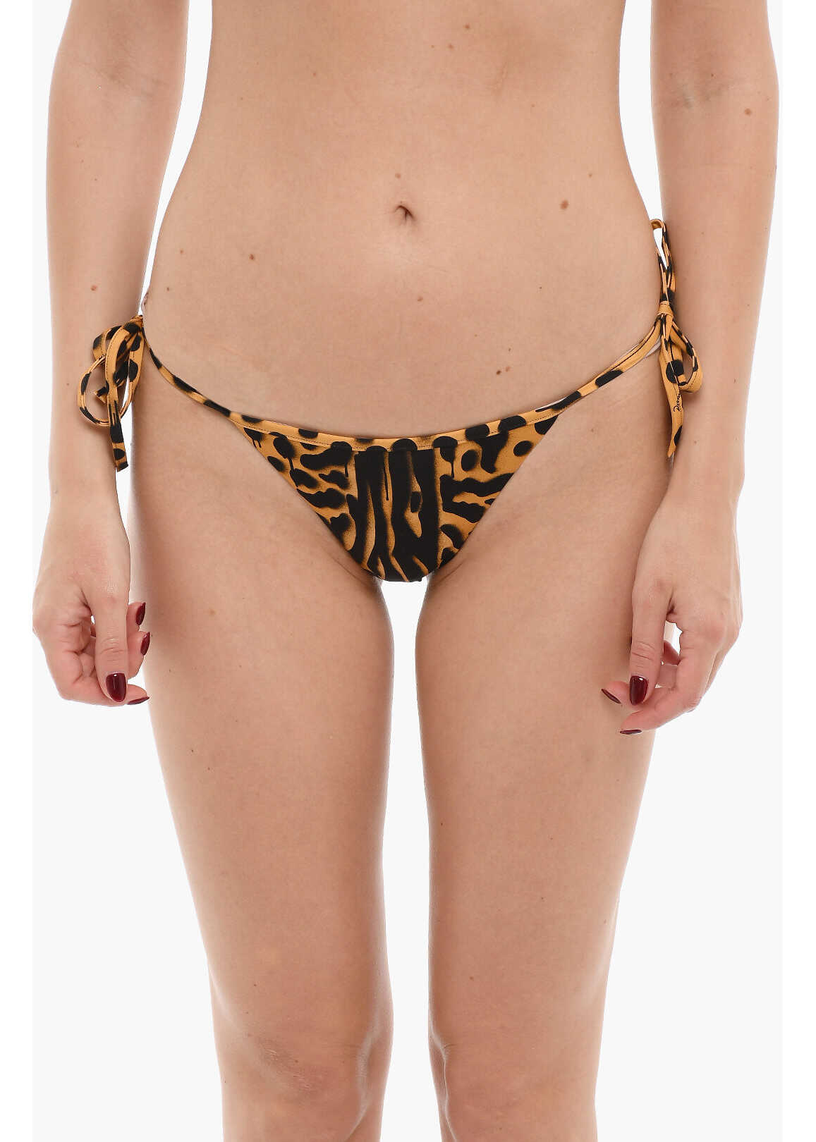 DSQUARED2 Animal Patterned Tie-Side Bikini Bottom Brown image12