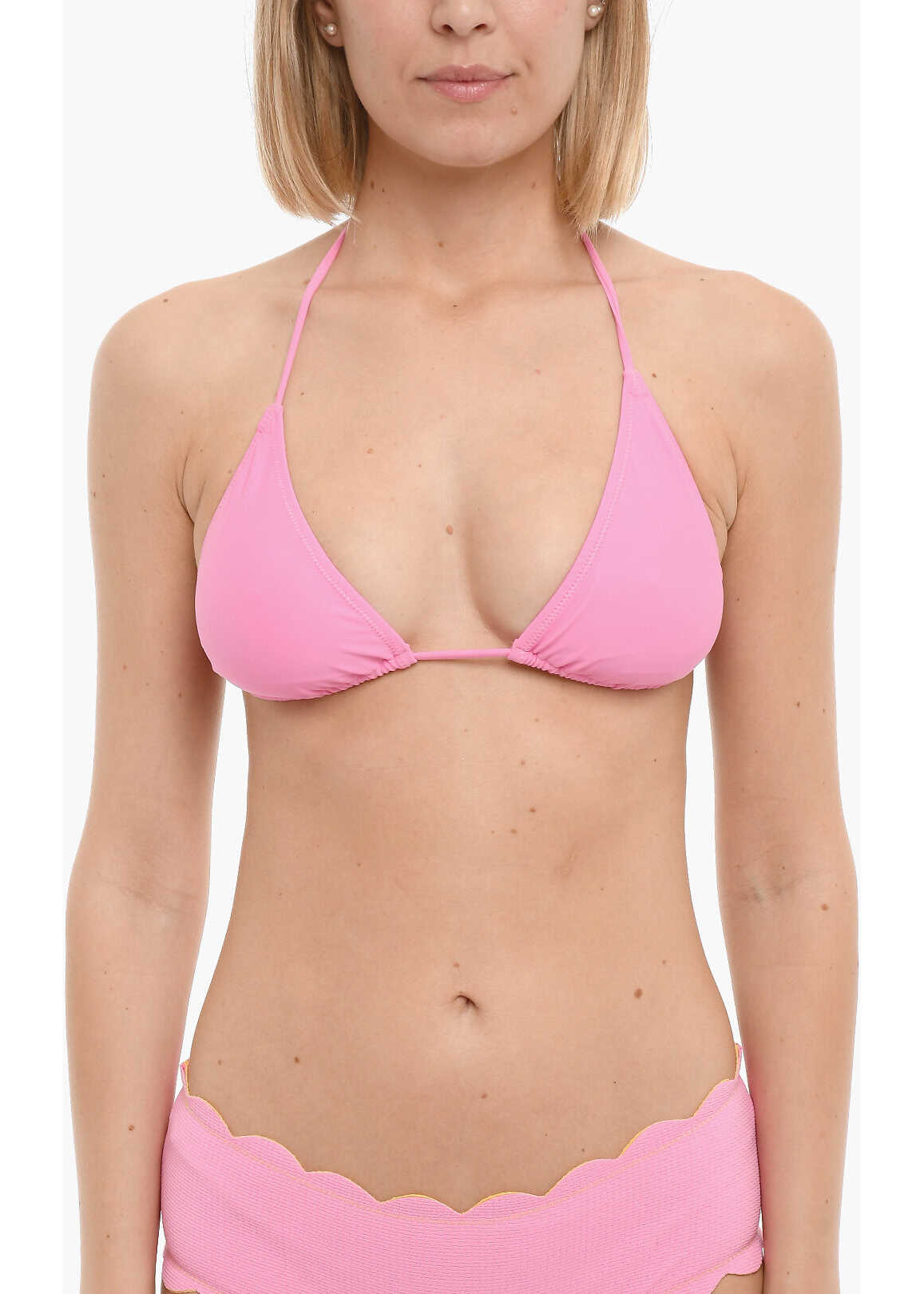 Nanushka Solid Color Triangle Bikini Top Pink image8