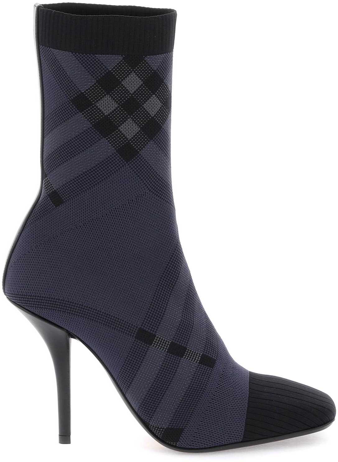 Burberry Check Fabric Ankle Boots CHARCOAL GREY IP CHK image13