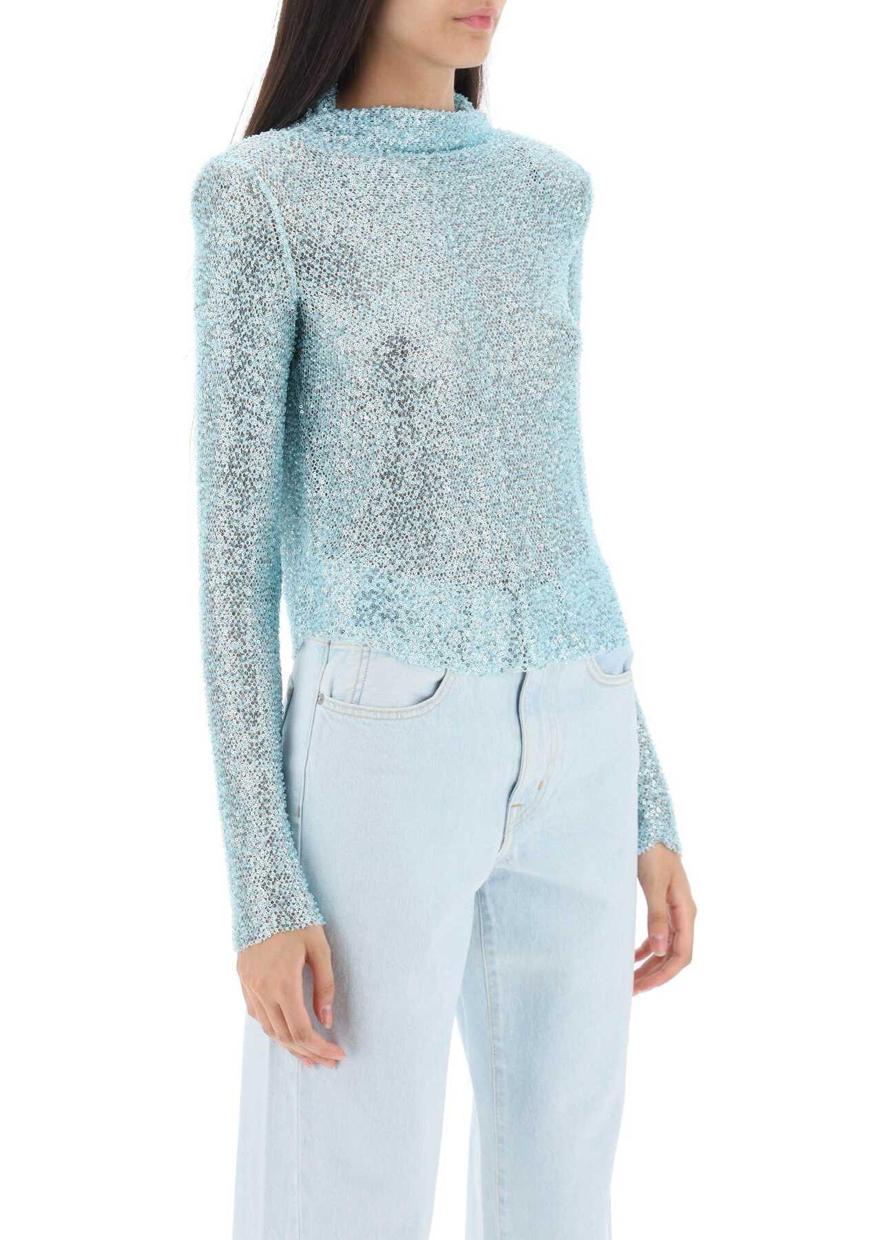 Self-Portrait Long-Sleeved Top With Sequins And Beads BLUE image12