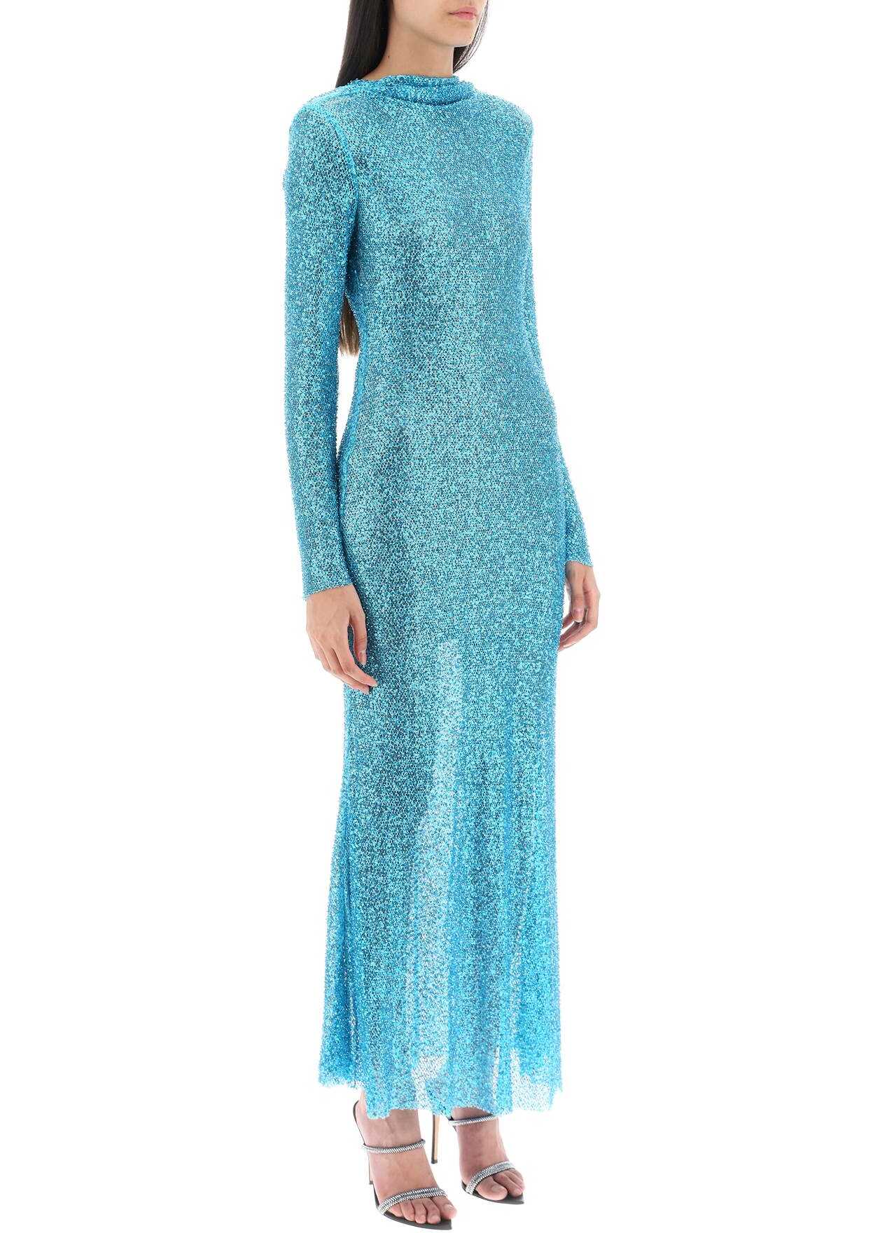 Self-Portrait Long-Sleeved Maxi Dress With Sequins And Beads BLUE image10