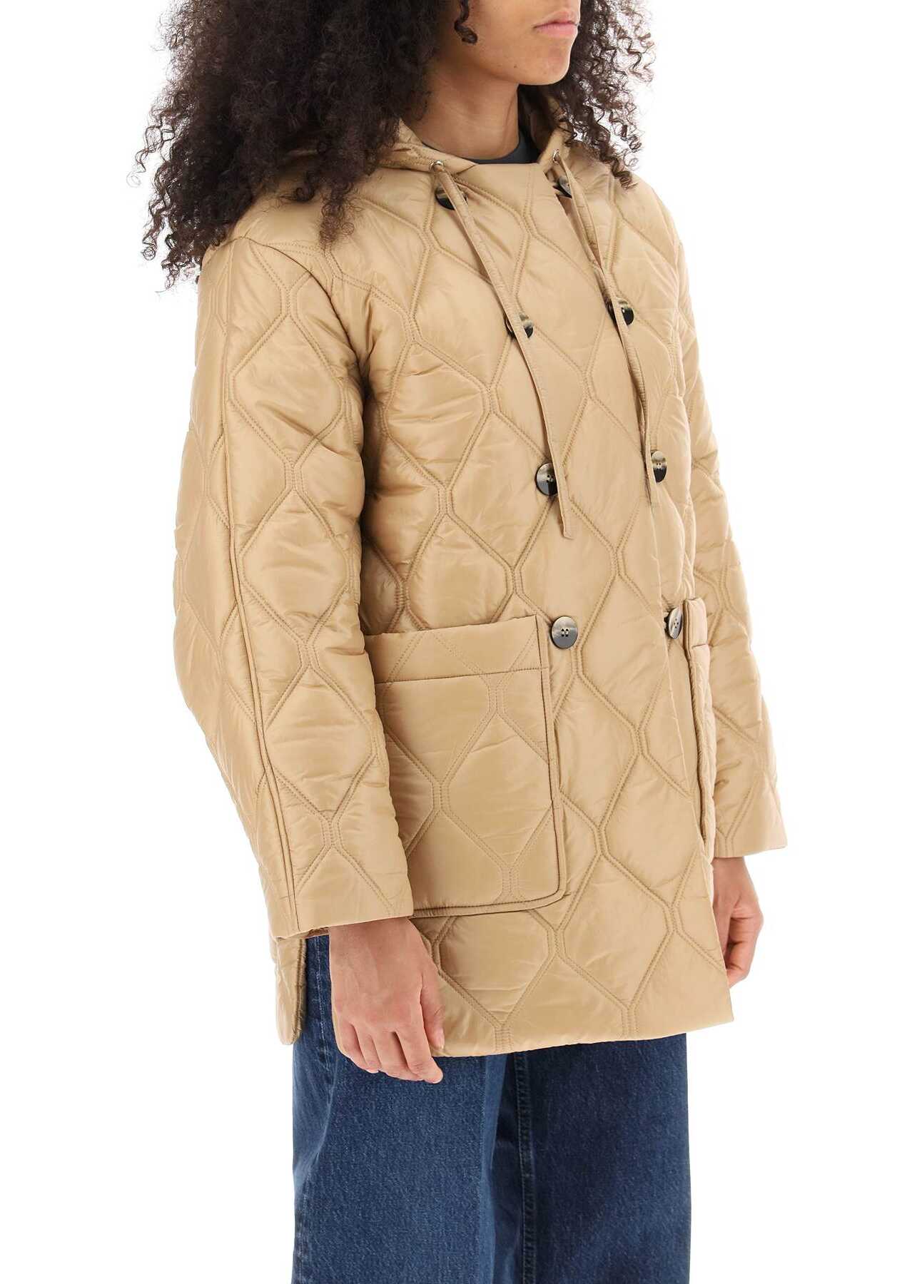 Ganni Hooded Quilted Jacket TANIN image0