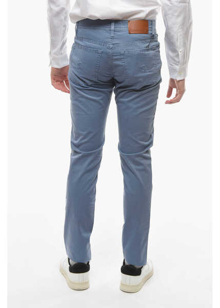 Pantaloni casual CORNELIANI Id Luxury Denim Stretchy-Cotton 5-Pocket Pants Light Blue Barbati (BM 10013942) 2