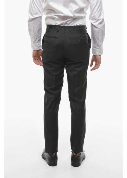 Pantaloni eleganti CORNELIANI Virgin Wool Mid Rise Pants Gray Barbati (BM 10015466) 2