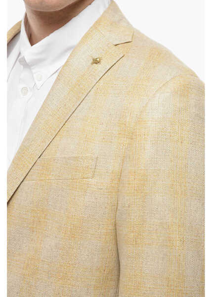 Sacouri CORNELIANI Cc Collection Single-Breasted Right Silk Blazer Yellow Barbati (BM 10015817) 3