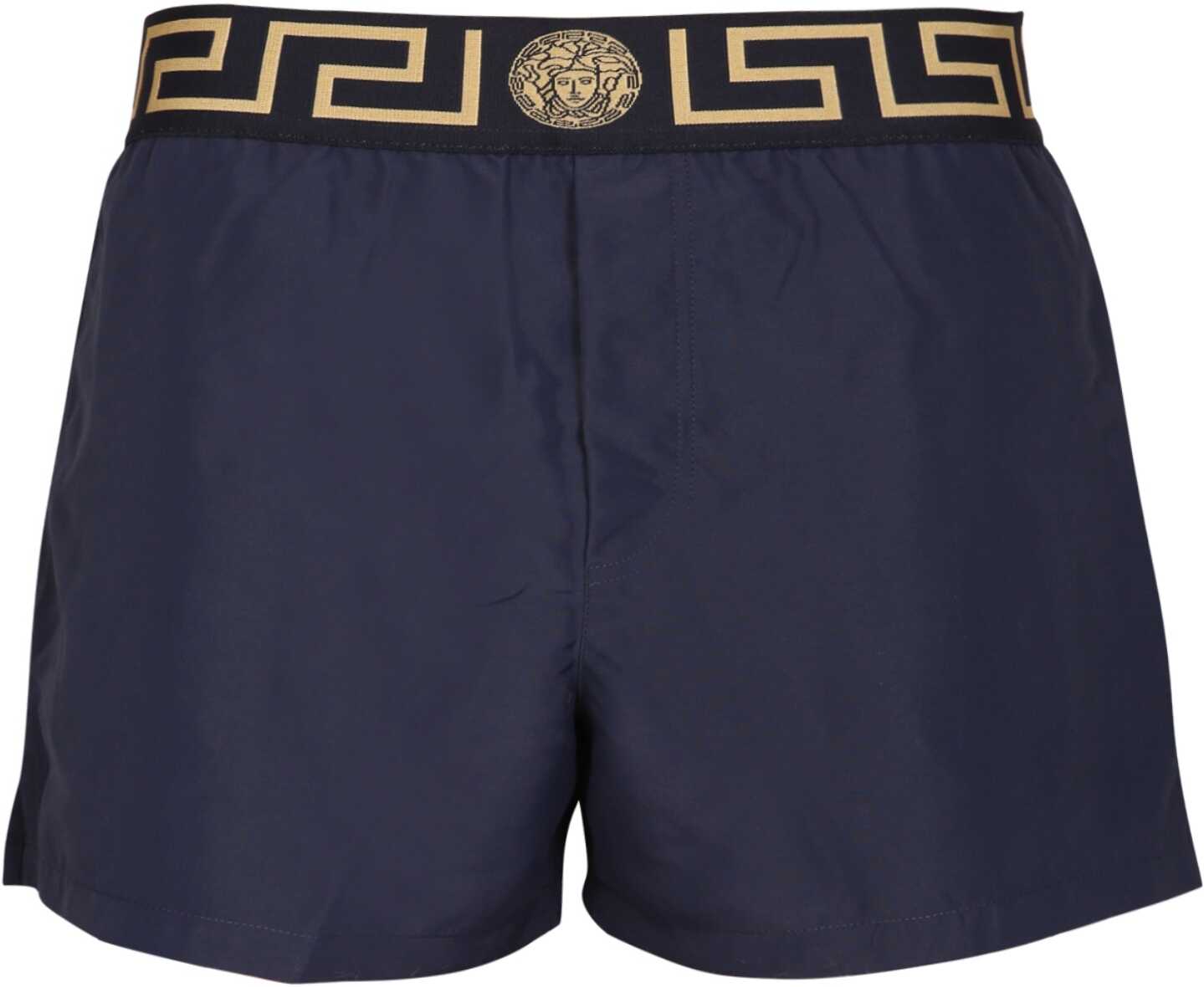 Versace Short Swimsuit With Greek BLUE