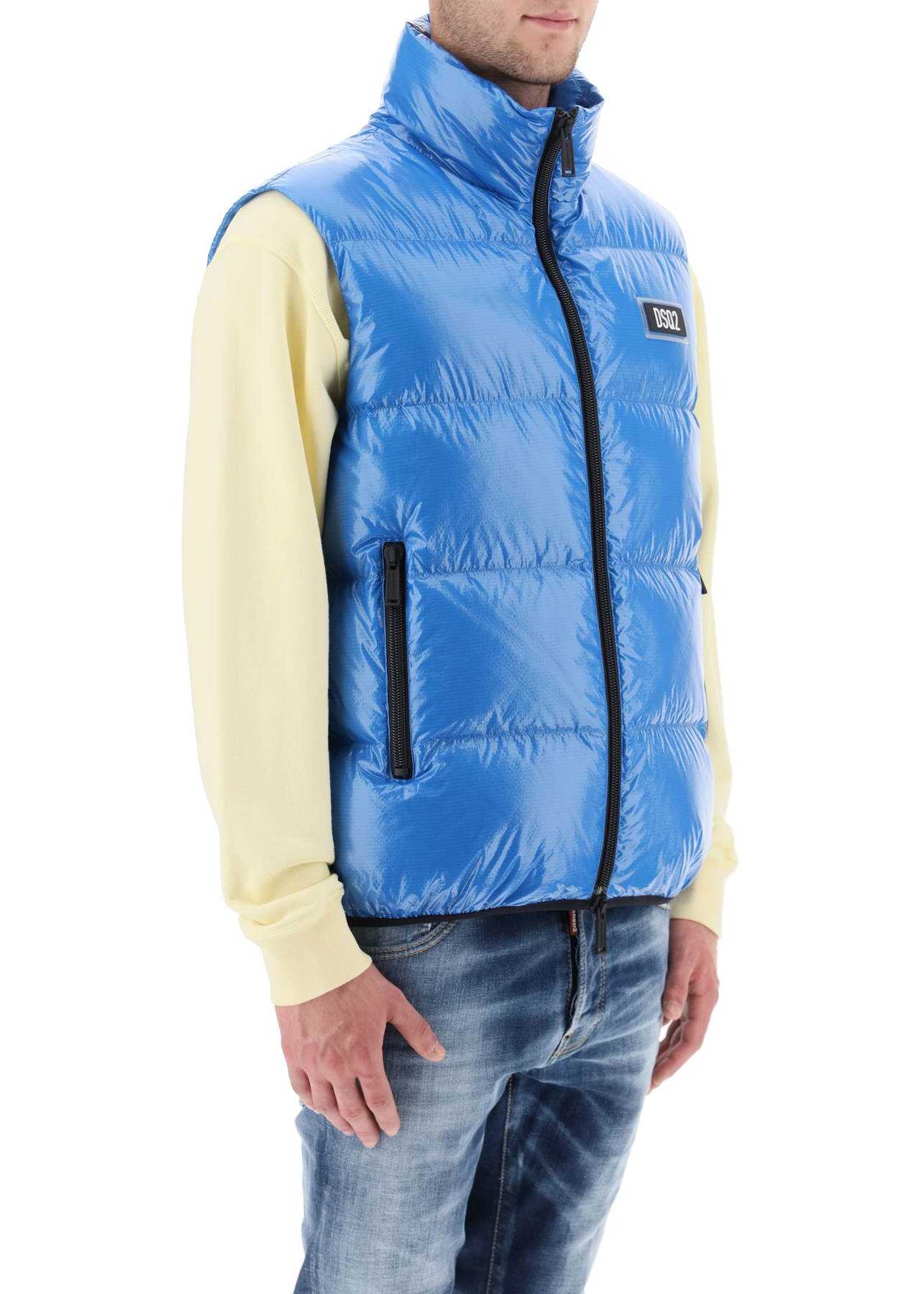 DSQUARED2 Quilted Down Vest CERULEAN BLUE b-mall.ro