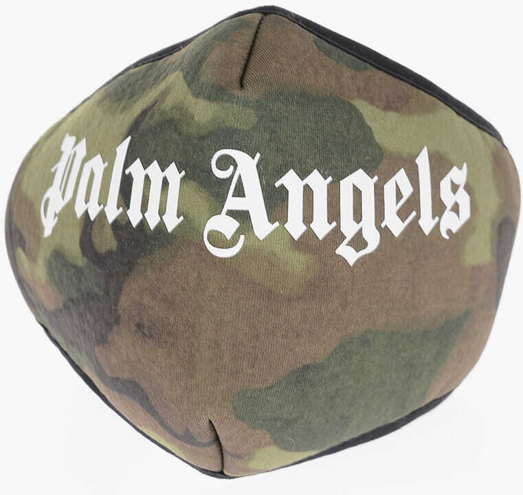 Palm Angels Camoflage Motif Face Mask With Touch-Strap Closure Military Green