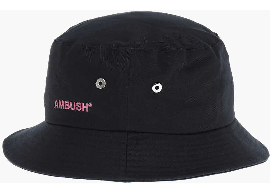 AMBUSH Solid Color Bucket Hat With Embroidered Logo Black