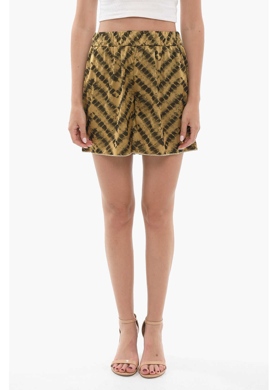 OSEREE Patterned Shorts With Drawstring Waist Yellow