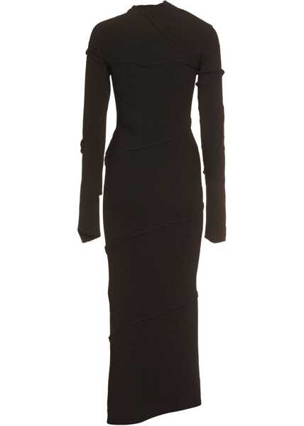 Rochii elegante Balenciaga Spiral Maxi Dress BLACK Femei (BM 10023659) 4