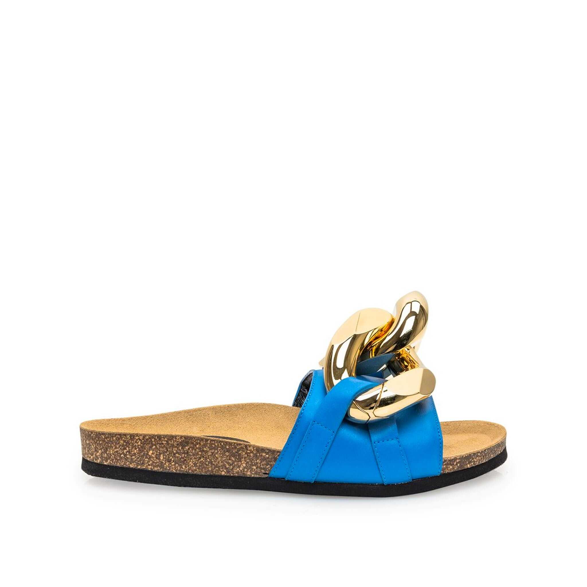 JW Anderson Leather Flat Sandals Blue
