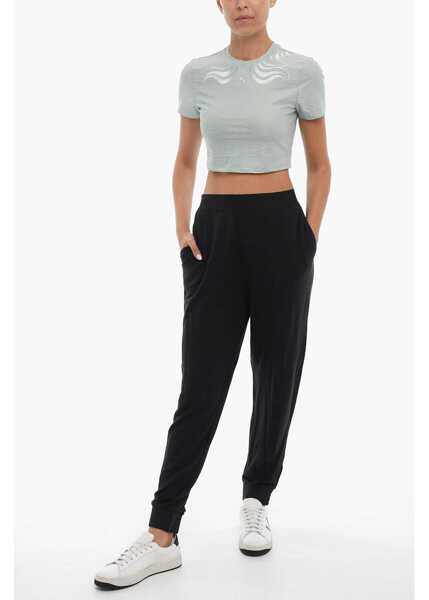 Tricouri PUMA Crew-Neck Snow Tiger Cropped T-Shirt With Embroidery Light Blue Femei (BM 10028765) 3