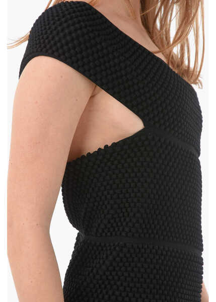Rochii scurte Bottega Veneta One Shoulder Bubble Knit Mini Dress Black Femei (BM 10031123) 3