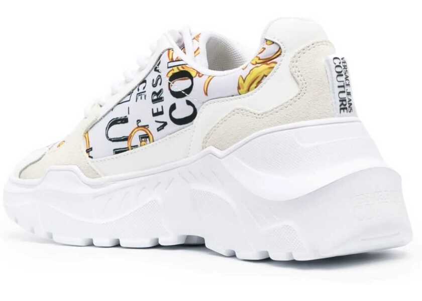 Sneakers Versace Jeans Couture Baroque Motif Sneakers With Suede Details 7Cm White Femei (BM 10031249) 3