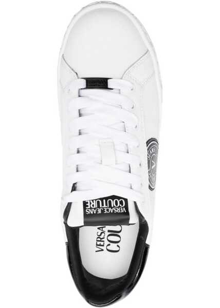 Sneakers Versace Jeans Couture Textured Leather Court 88 Sneakers With Contra Black & White Barbati (BM 10031573) 4