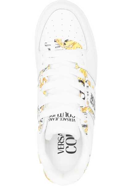 Sneakers Versace Jeans Couture Leather Meyssa Low-Top Sneakers With Baroque M Gold Femei (BM 10031618) 4