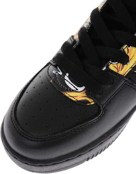 Sneakers Versace Jeans Couture Leather Meyssa Low-Top Sneakers With Baroque M Black Femei (BM 10031621) 4