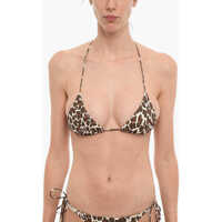 Sutiene Animal Patterned Triangle Bikini Top Femei