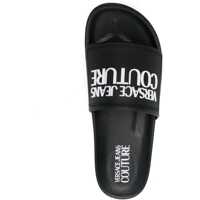 Sandale fara toc Versace Dama - Sandale fara toc Versace Jeans Couture Rubber Shelly Slides With Embossed Logo Black Femei (BM 10035314) - B-mall.ro
