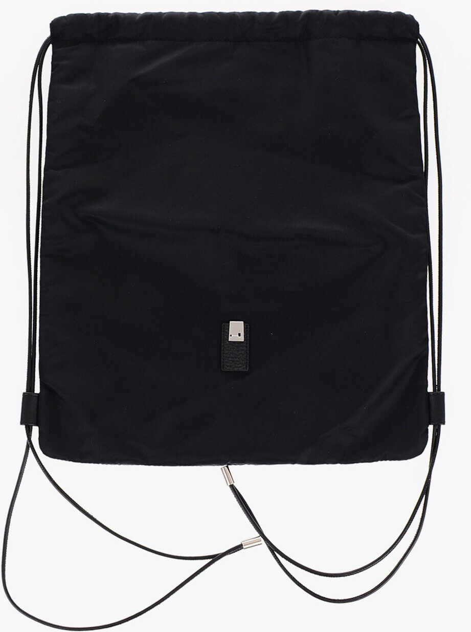 Alyx Solid Color Nylon Drawstring Bag Black