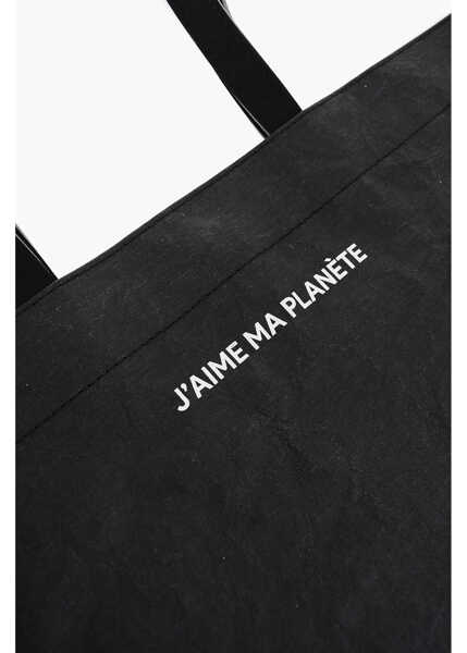 Genti de umar Philippe Model Solid Color Vivienne Shopper Bag With Contrasting Print Black Femei (BM 10038722) 2