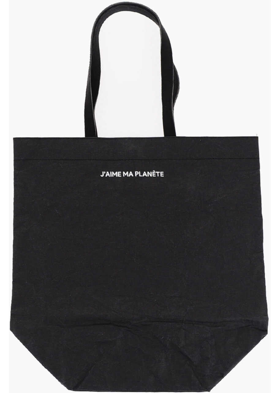 Genti de umar Philippe Model Solid Color Vivienne Shopper Bag With Contrasting Print Black Femei (BM 10038722) 3