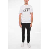 Tricouri DSQUARED2 pentru Barbati - Tricouri DSQUARED2 Crewneck T-Shirt With I Cant Print White Barbati (BM 10044002) - B-mall.ro