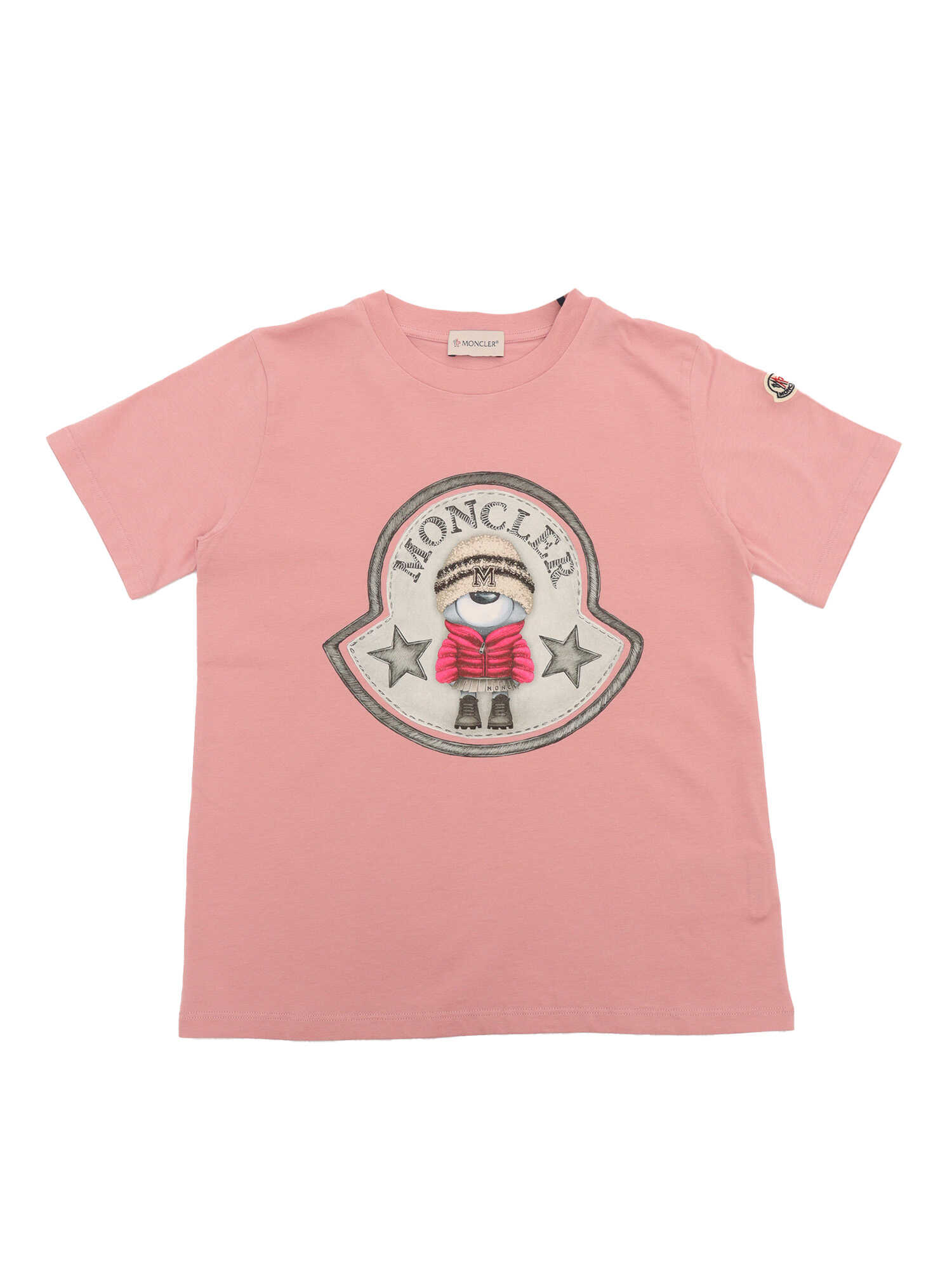 Moncler Winter print T-shirt Pink