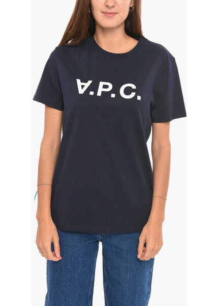 Tricouri A.P.C. Logoed Crewneck T-Shirt Blue Femei (BM 10046099) 1