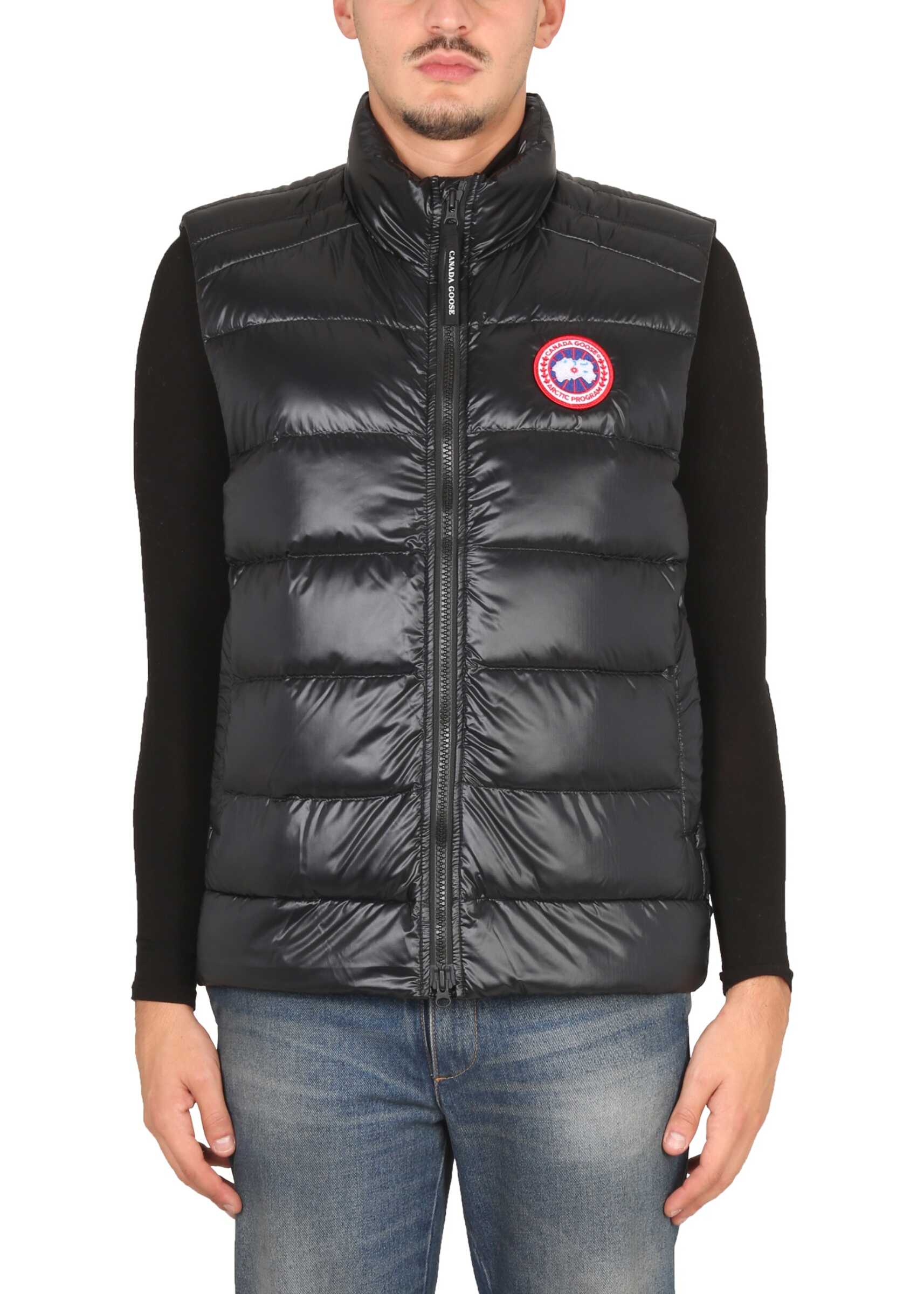 CANADA GOOSE Down Vest With Logo Patch BLACK b-mall.ro
