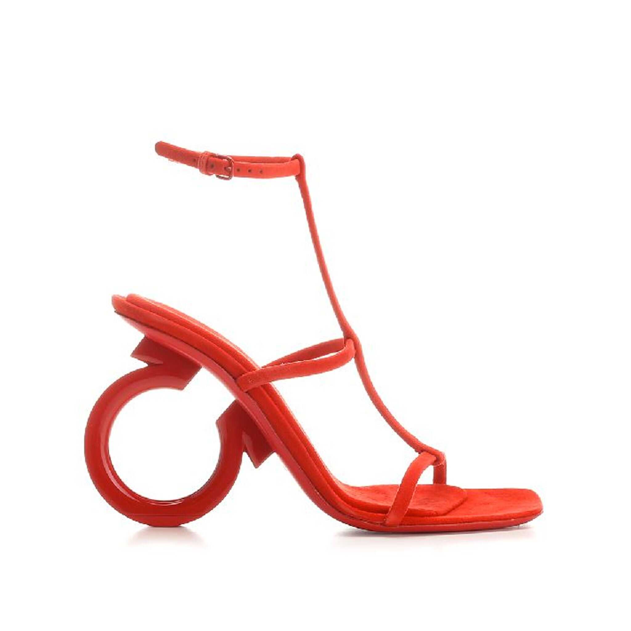 Salvatore Ferragamo Elina Leather Sandals Red