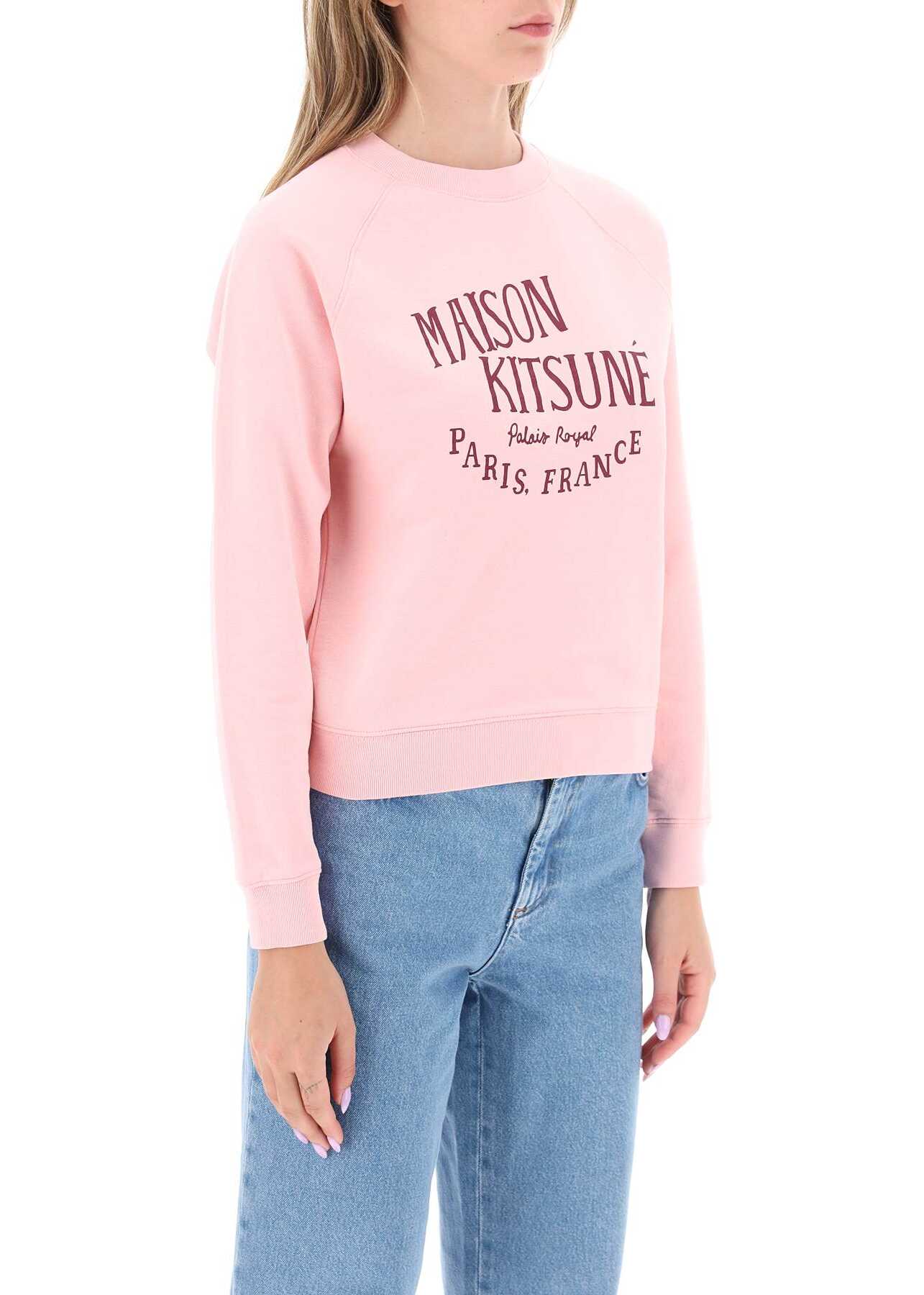 MAISON KITSUNÉ Crew-Neck Sweatshirt With Print PALE PINK
