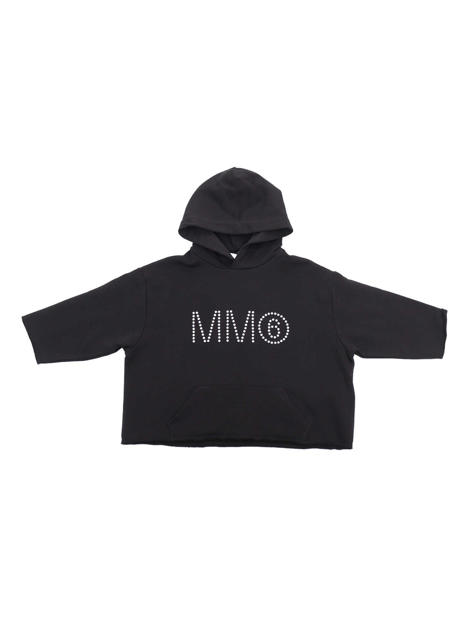 MM6 Maison Margiela Studded logo hoodie Black