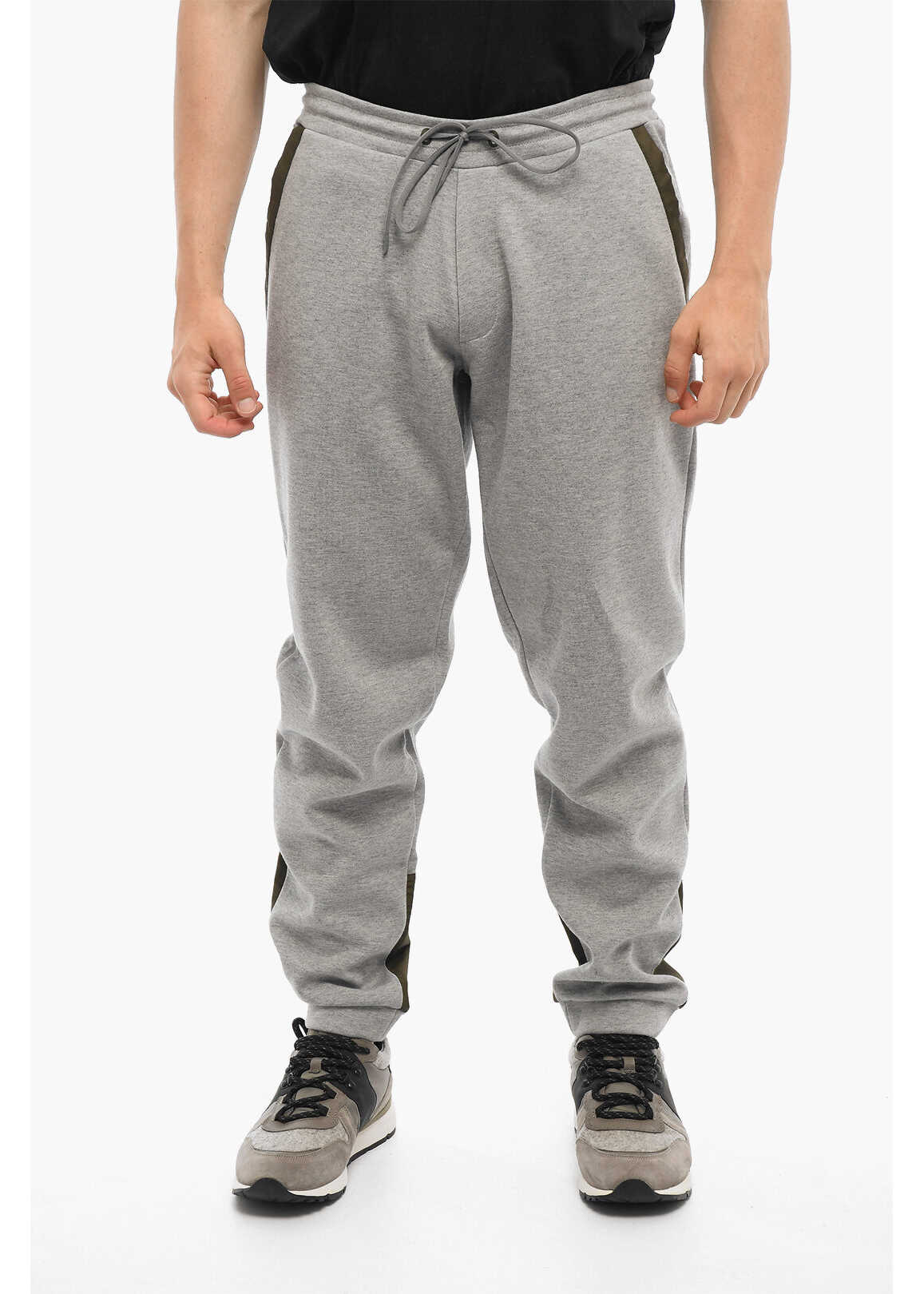 Woolrich Solid Color Joggers With Contrasting Details Gray