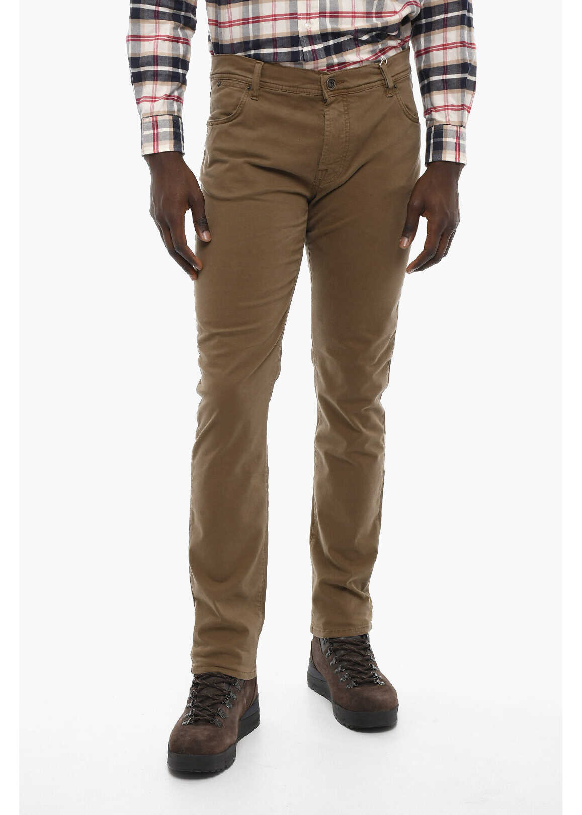 Woolrich Penn-Rich Solid Color Stretch Cotton Pants Brown