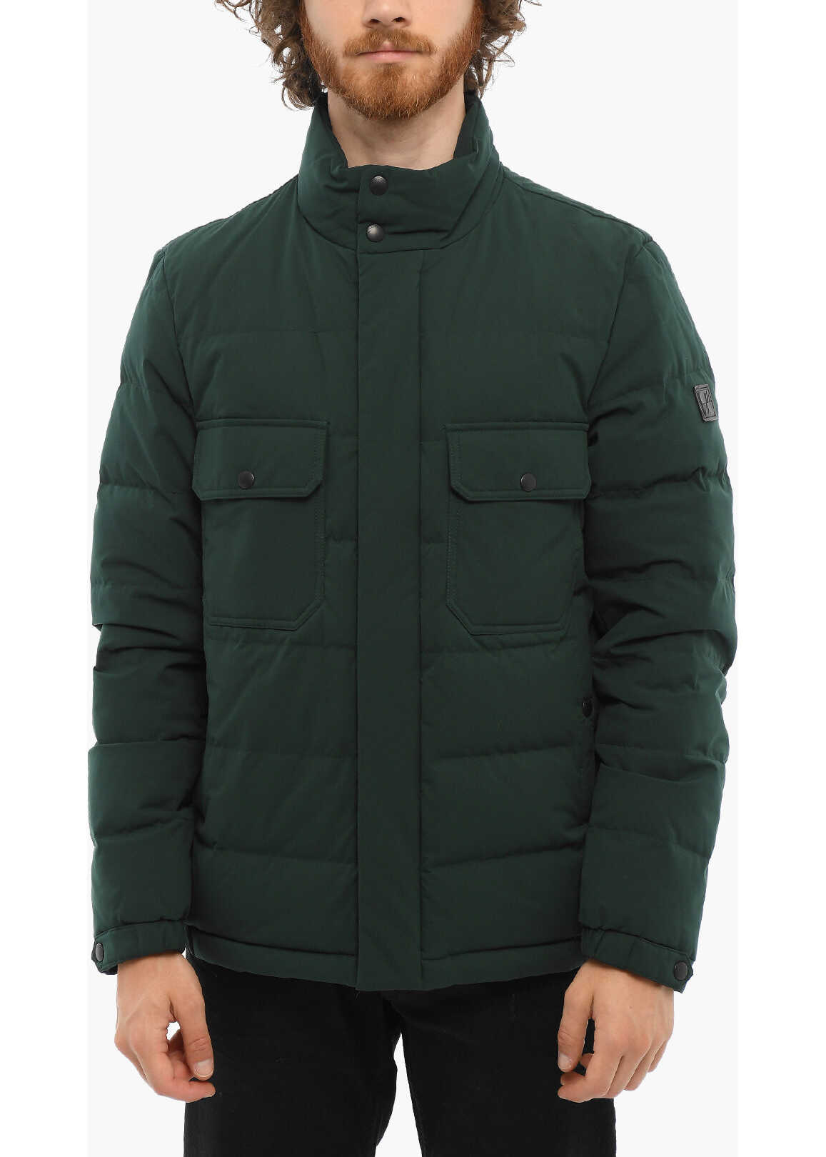 Woolrich Utility Sierra Down Jacket With Hidden Closure Green