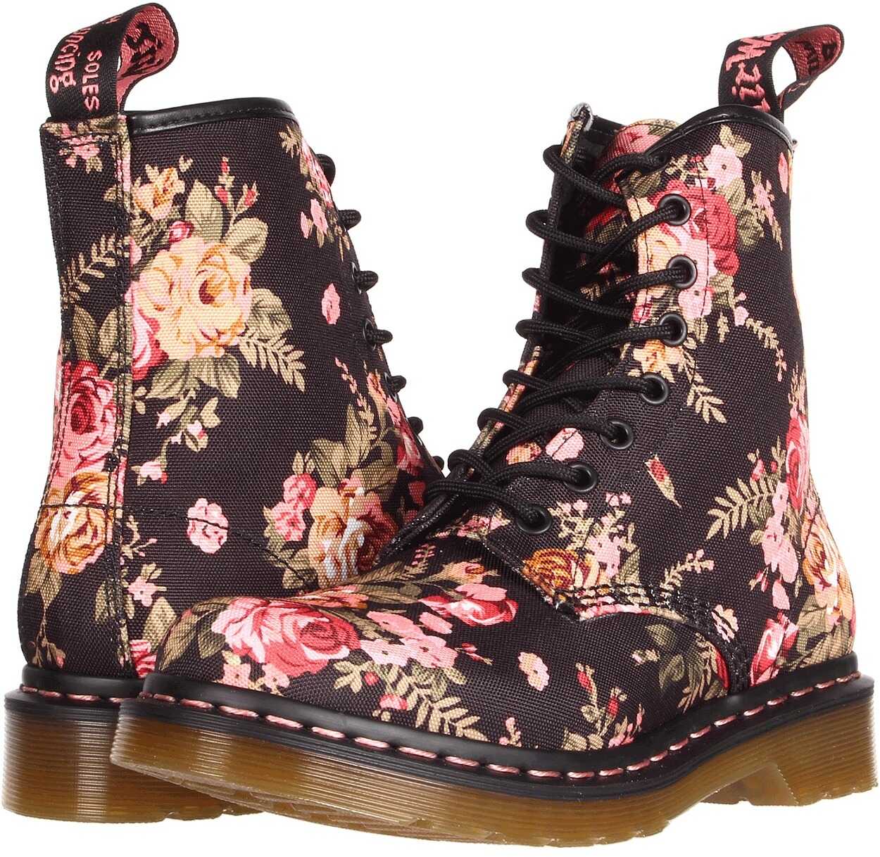 Gheata Dr. Martens 1460 W Black Victorian Flowers