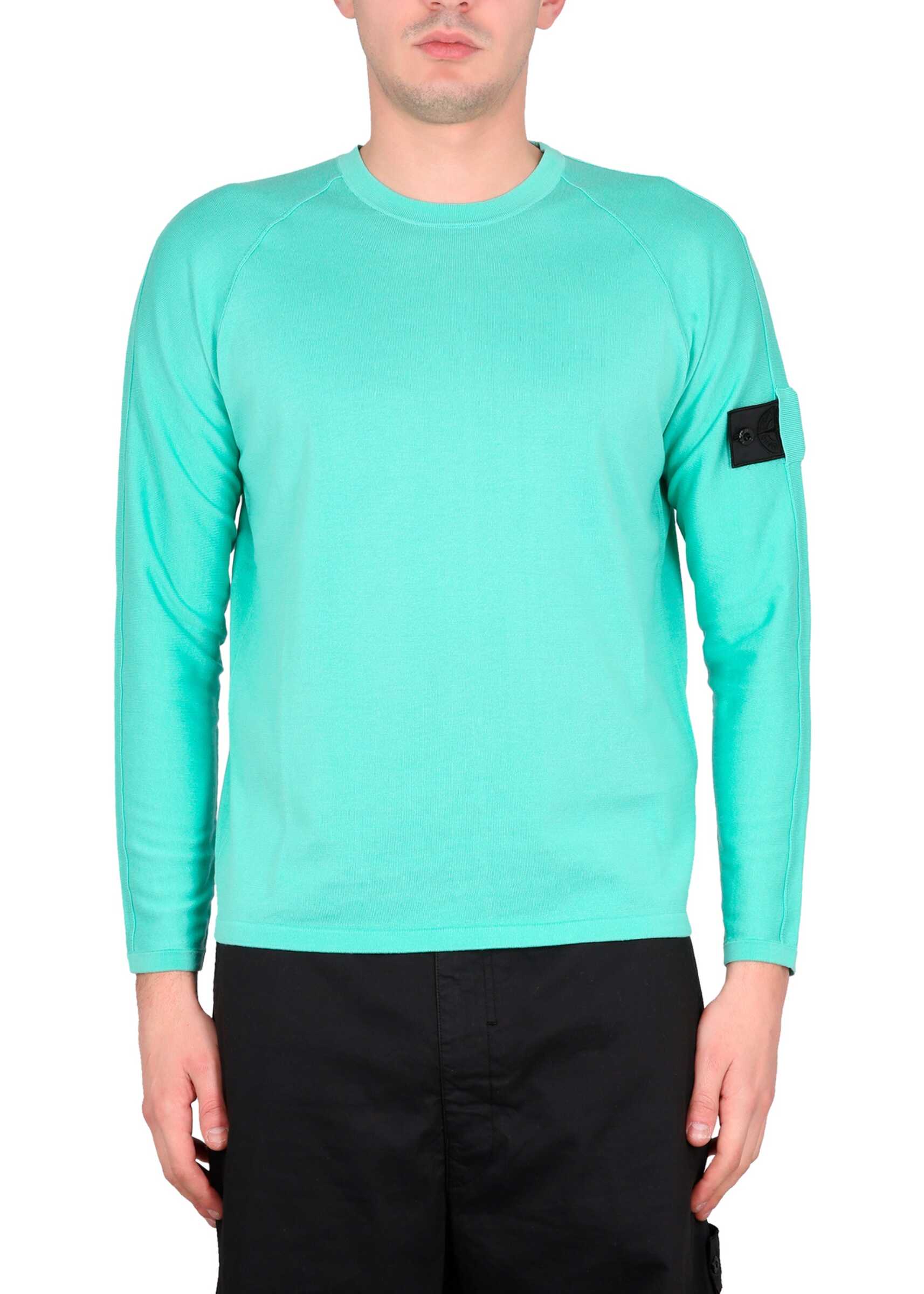 STONE ISLAND SHADOW PROJECT Crewneck Sweater With Logo Patch GREEN