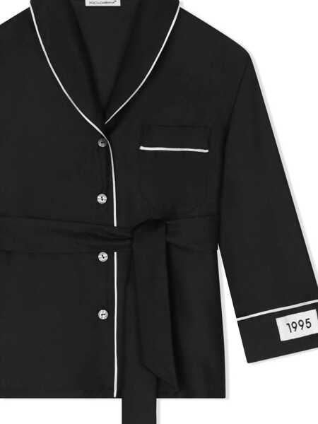 Camasi casual Dolce & Gabbana Robe Shirt With Belt BLACK Fete (BM 10075124) 3