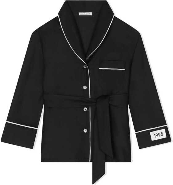 Camasi casual Dolce & Gabbana Robe Shirt With Belt BLACK Fete (BM 10075124) 1