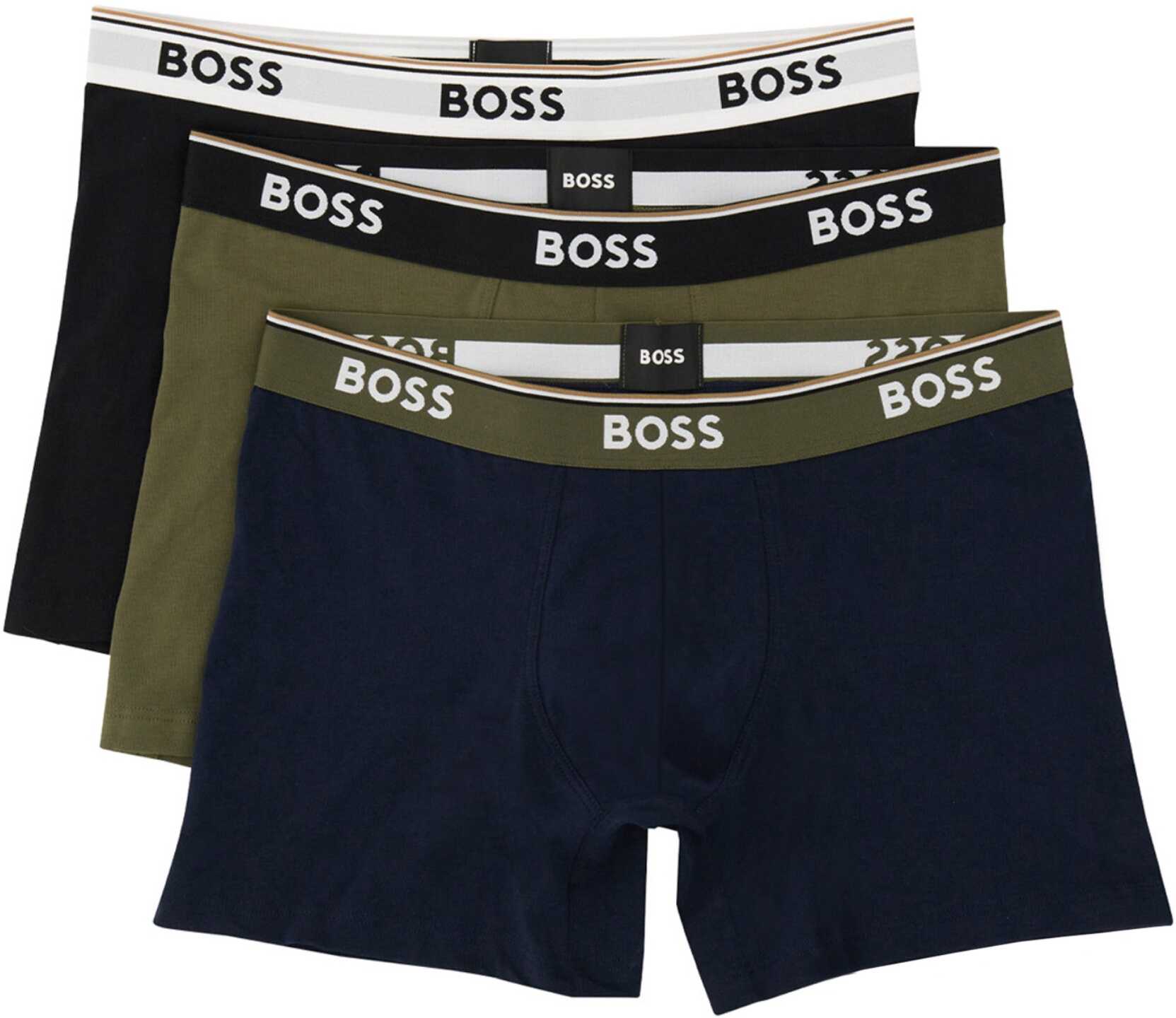 Hugo Boss Pack Of Three Cotton Boxer Shorts With Logo MULTICOLOUR
