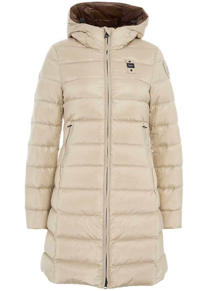 Blauer Quilted down coat White