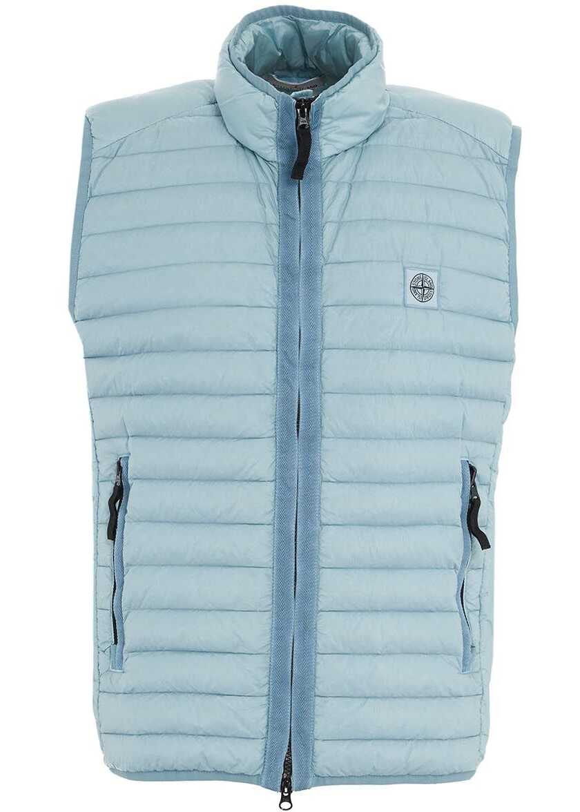 Stone Island Quilted down waistcoat Blue b-mall.ro