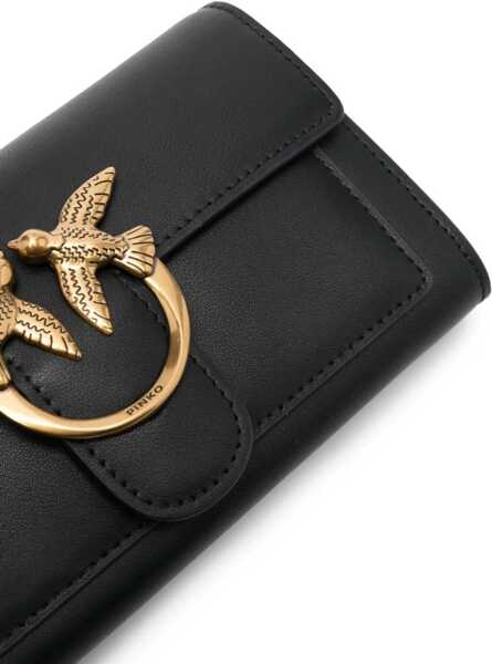 Portofele Pinko Love One Wallet NERO-ANTIQUE GOLD Femei (BM 10085570) 5