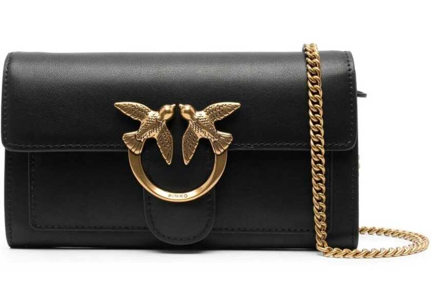 Portofele Pinko Love One Wallet NERO-ANTIQUE GOLD Femei (BM 10085570) 1